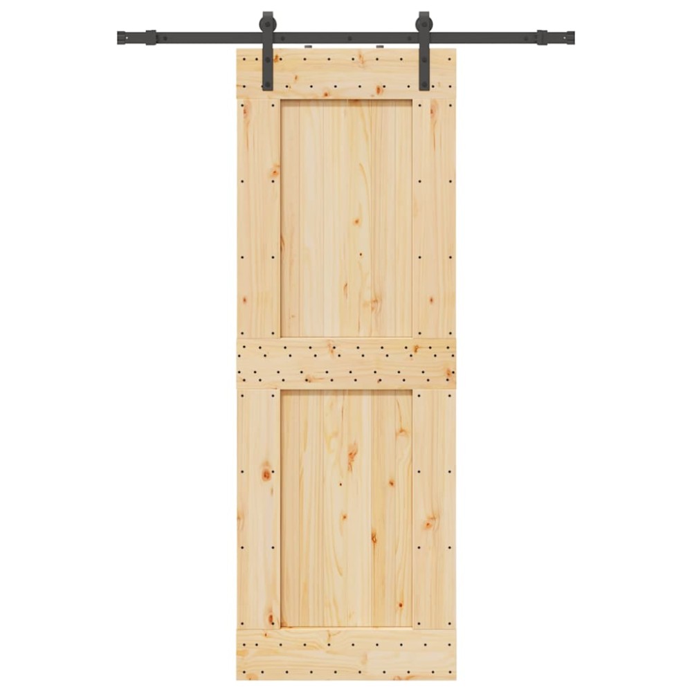 vidaXL Ușă glisantă cu set de feronerie 85x210 cm, lemn masiv de pin