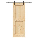 vidaXL Ușă glisantă cu set de feronerie 85x210 cm, lemn masiv de pin vidaXL Ușă glisantă cu set de feronerie 85x210 cm, lemn masiv de pin