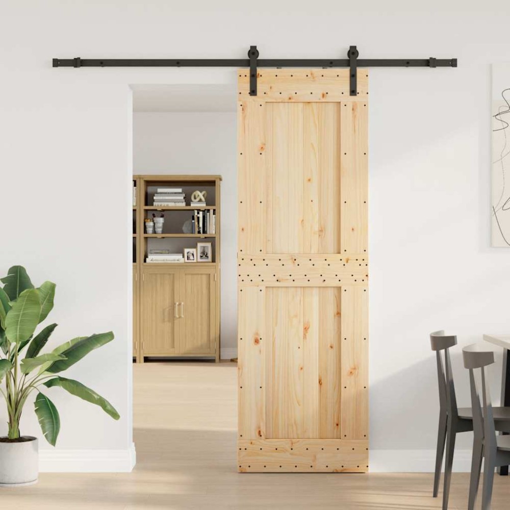 vidaXL Ușă glisantă cu set de feronerie 70x210 cm, lemn masiv de pin