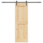 vidaXL Ușă glisantă cu set de feronerie 70x210 cm, lemn masiv de pin vidaXL Ușă glisantă cu set de feronerie 70x210 cm, lemn masiv de pin