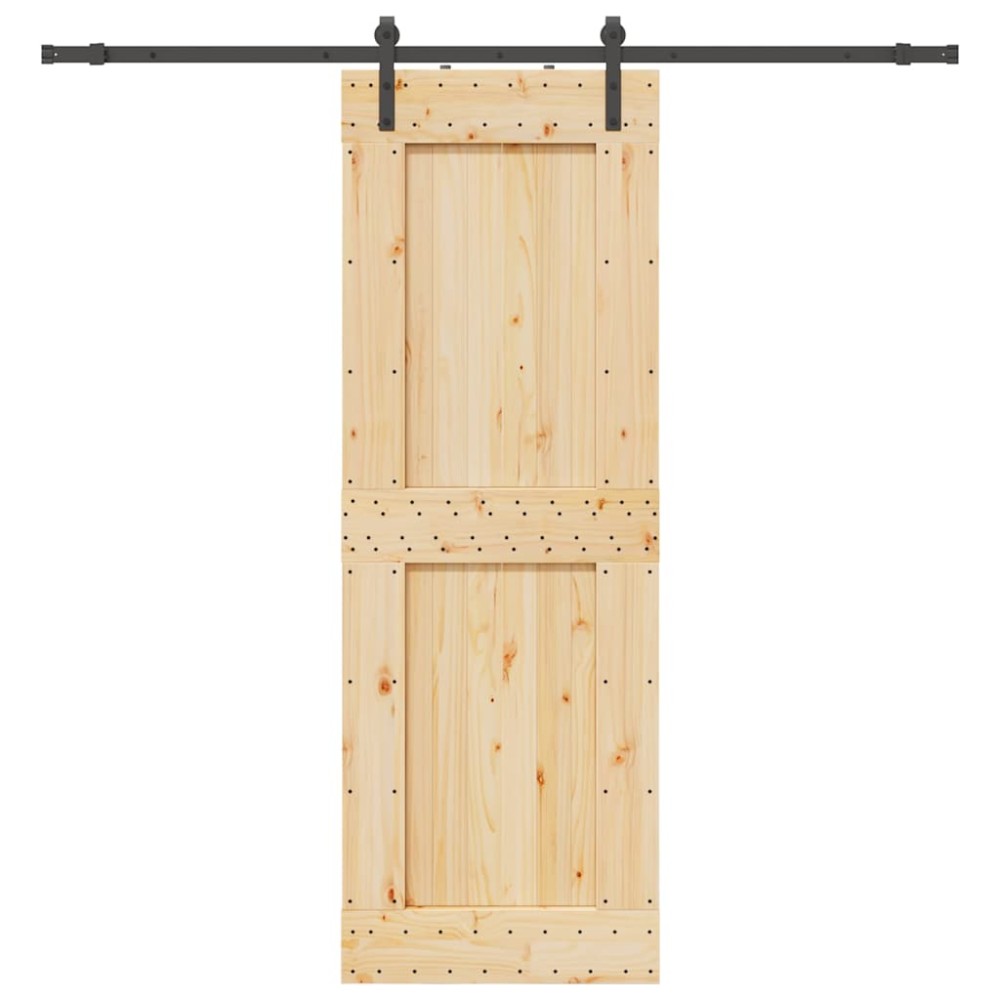 vidaXL Ușă glisantă cu set de feronerie 80x210 cm, lemn masiv de pin