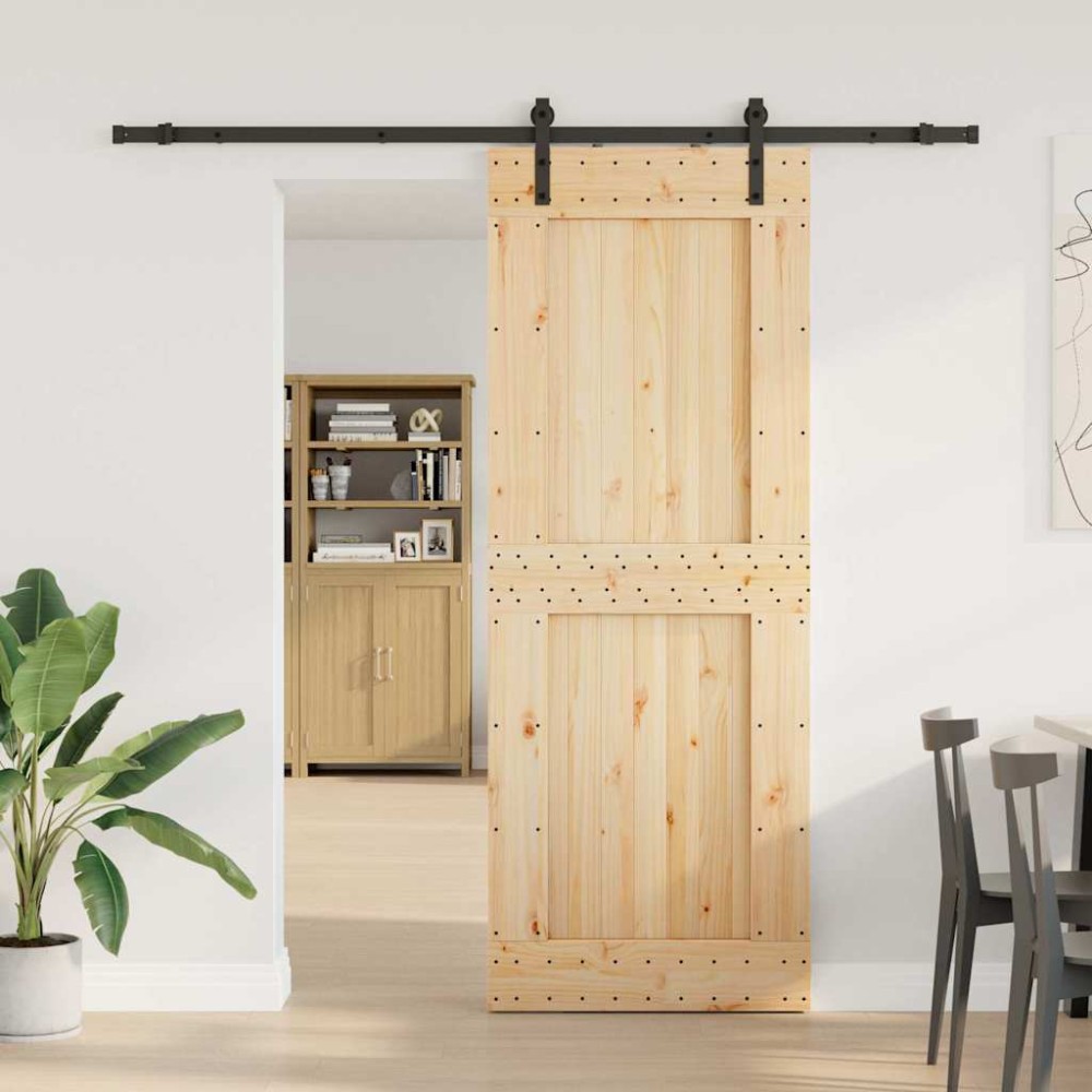 vidaXL Ușă glisantă cu set de feronerie 85x210 cm, lemn masiv de pin