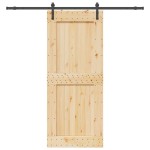 vidaXL Ușă glisantă cu set de feronerie 95x210 cm, lemn masiv de pin