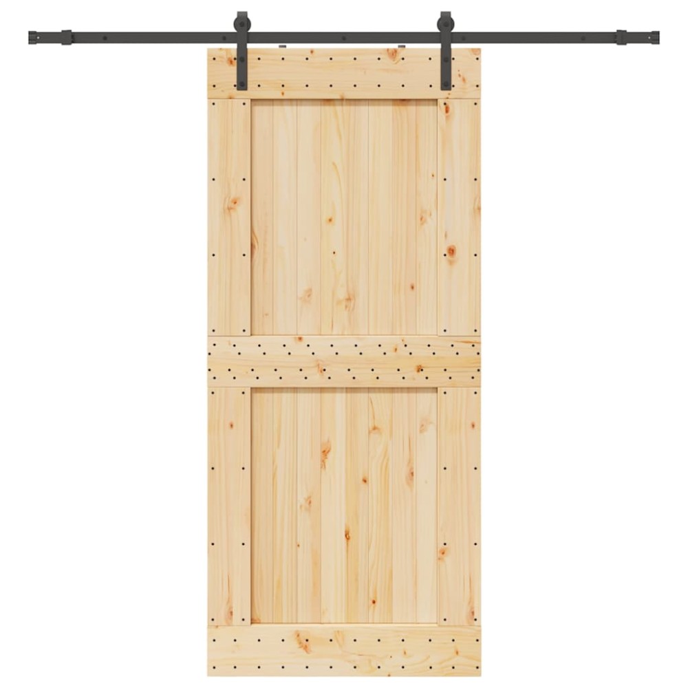 vidaXL Ușă glisantă cu set feronerie, 100x210 cm, lemn masiv de pin
