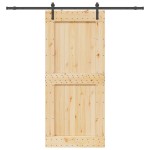 vidaXL Ușă glisantă cu set feronerie, 100x210 cm, lemn masiv de pin vidaXL Ușă glisantă cu set feronerie, 100x210 cm, lemn masiv de pin