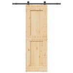 vidaXL Ușă glisantă cu set de feronerie 70x210 cm, lemn masiv de pin vidaXL Ușă glisantă cu set de feronerie 70x210 cm, lemn masiv de pin