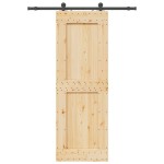 vidaXL Ușă glisantă cu set de feronerie 80x210 cm, lemn masiv de pin vidaXL Ușă glisantă cu set de feronerie 80x210 cm, lemn masiv de pin