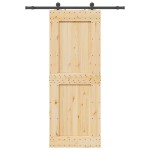 vidaXL Ușă glisantă cu set de feronerie 85x210 cm, lemn masiv de pin vidaXL Ușă glisantă cu set de feronerie 85x210 cm, lemn masiv de pin