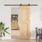 vidaXL Ușă glisantă cu set de feronerie 70x210 cm, lemn masiv de pin vidaXL Ușă glisantă cu set de feronerie 70x210 cm, lemn masiv de pin