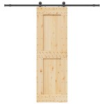 vidaXL Ușă glisantă cu set de feronerie 70x210 cm, lemn masiv de pin vidaXL Ușă glisantă cu set de feronerie 70x210 cm, lemn masiv de pin