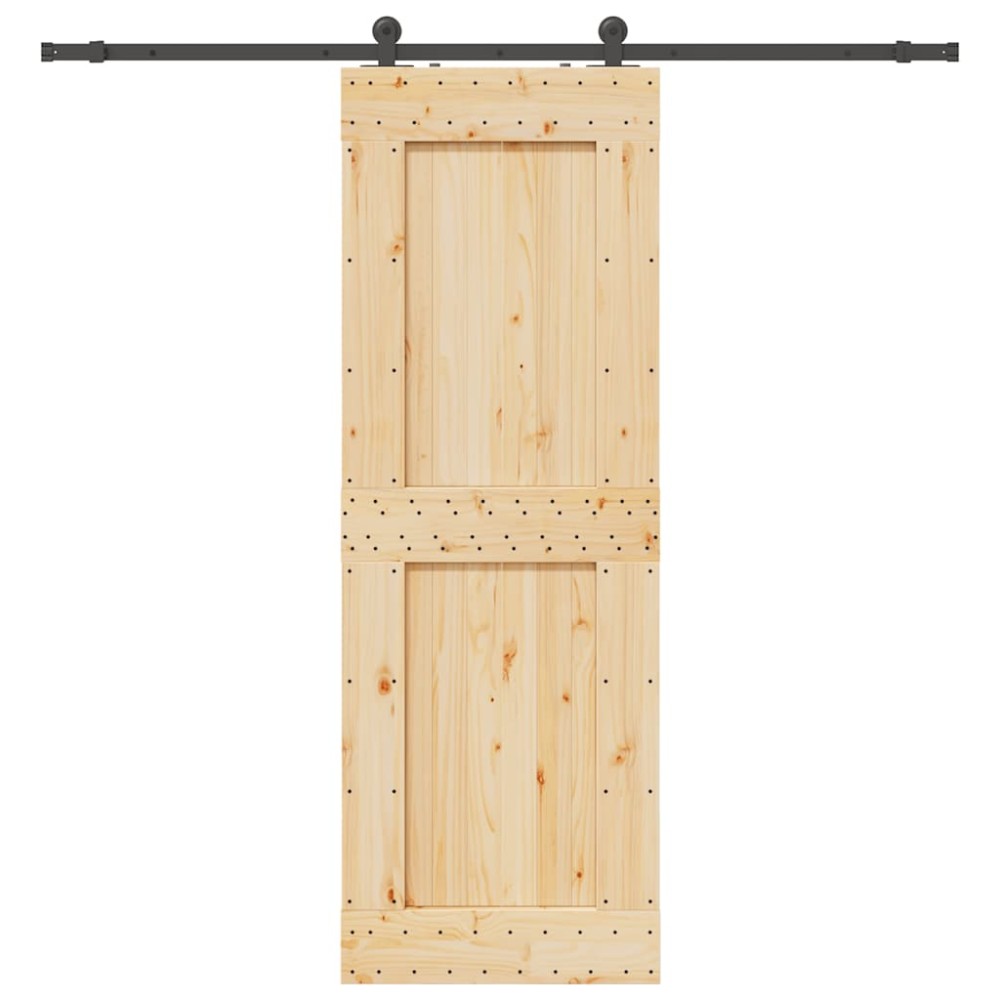 vidaXL Ușă glisantă cu set de feronerie 80x210 cm, lemn masiv de pin