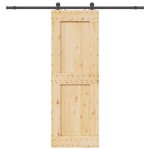 vidaXL Ușă glisantă cu set de feronerie 80x210 cm, lemn masiv de pin vidaXL Ușă glisantă cu set de feronerie 80x210 cm, lemn masiv de pin