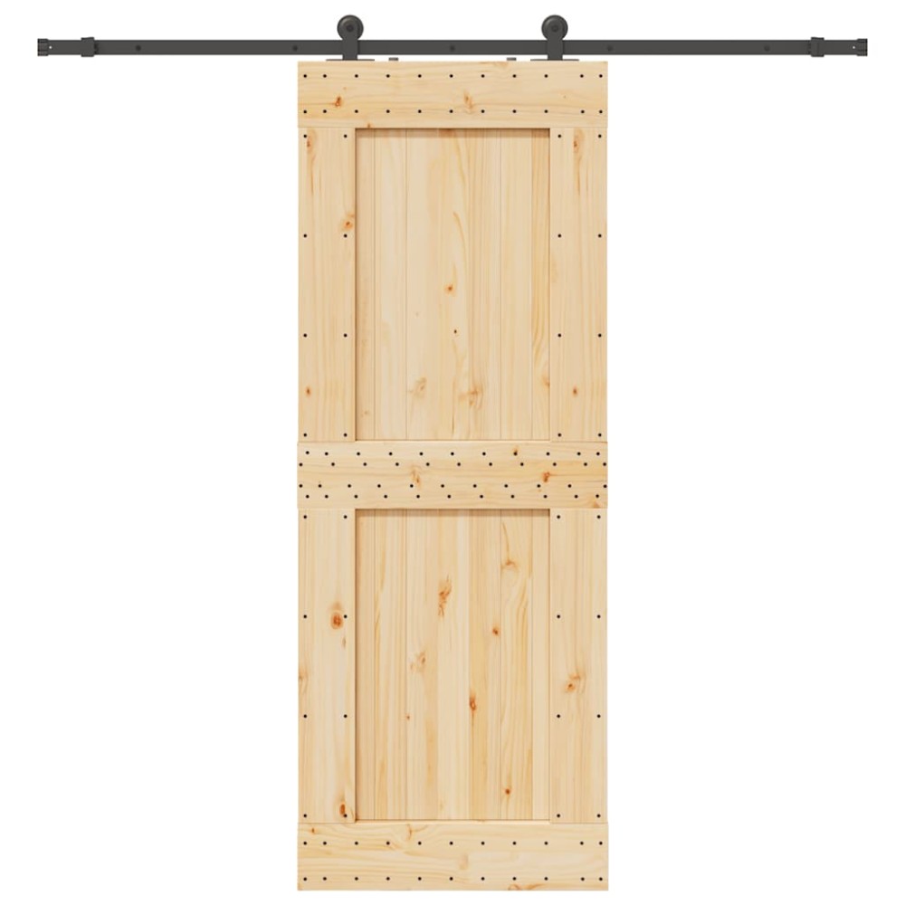 vidaXL Ușă glisantă cu set de feronerie 85x210 cm, lemn masiv de pin