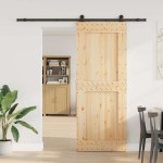 vidaXL Ușă glisantă cu set feronerie, 90x210 cm, lemn masiv de pin vidaXL Ușă glisantă cu set feronerie, 90x210 cm, lemn masiv de pin