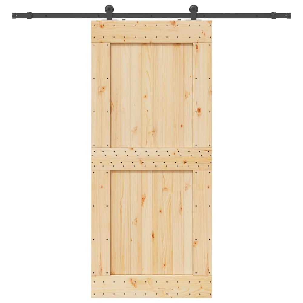 vidaXL Ușă glisantă cu set feronerie, 100x210 cm, lemn masiv de pin