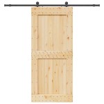 vidaXL Ușă glisantă cu set feronerie, 100x210 cm, lemn masiv de pin vidaXL Ușă glisantă cu set feronerie, 100x210 cm, lemn masiv de pin
