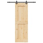 vidaXL Ușă glisantă cu set de feronerie 70x210 cm, lemn masiv de pin vidaXL Ușă glisantă cu set de feronerie 70x210 cm, lemn masiv de pin