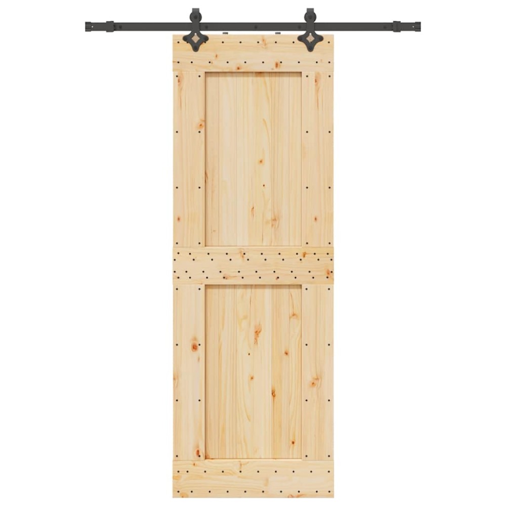 vidaXL Ușă glisantă cu set de feronerie 80x210 cm, lemn masiv de pin