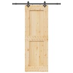 vidaXL Ușă glisantă cu set de feronerie 80x210 cm, lemn masiv de pin vidaXL Ușă glisantă cu set de feronerie 80x210 cm, lemn masiv de pin