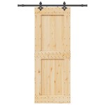 vidaXL Ușă glisantă cu set de feronerie 85x210 cm, lemn masiv de pin vidaXL Ușă glisantă cu set de feronerie 85x210 cm, lemn masiv de pin