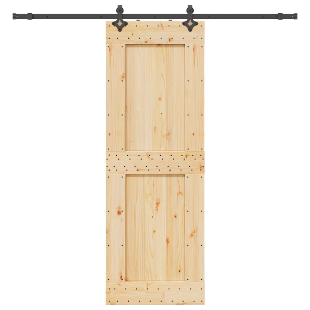 vidaXL Ușă glisantă cu set de feronerie 80x210 cm, lemn masiv de pin
