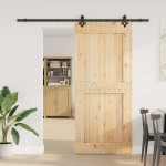 vidaXL Ușă glisantă cu set feronerie, 100x210 cm, lemn masiv de pin vidaXL Ușă glisantă cu set feronerie, 100x210 cm, lemn masiv de pin