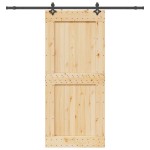 vidaXL Ușă glisantă cu set feronerie, 100x210 cm, lemn masiv de pin vidaXL Ușă glisantă cu set feronerie, 100x210 cm, lemn masiv de pin