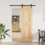 vidaXL Ușă glisantă cu set de feronerie 70x210 cm, lemn masiv de pin vidaXL Ușă glisantă cu set de feronerie 70x210 cm, lemn masiv de pin