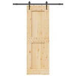 vidaXL Ușă glisantă cu set de feronerie 70x210 cm, lemn masiv de pin vidaXL Ușă glisantă cu set de feronerie 70x210 cm, lemn masiv de pin