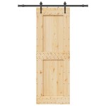 vidaXL Ușă glisantă cu set de feronerie 80x210 cm, lemn masiv de pin vidaXL Ușă glisantă cu set de feronerie 80x210 cm, lemn masiv de pin