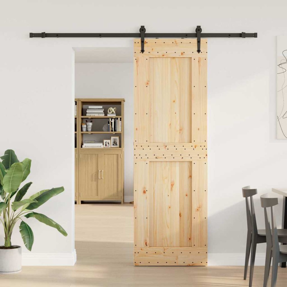 vidaXL Ușă glisantă cu set de feronerie 70x210 cm, lemn masiv de pin