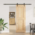 vidaXL Ușă glisantă cu set de feronerie 80x210 cm, lemn masiv de pin vidaXL Ușă glisantă cu set de feronerie 80x210 cm, lemn masiv de pin