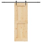 vidaXL Ușă glisantă cu set de feronerie 80x210 cm, lemn masiv de pin vidaXL Ușă glisantă cu set de feronerie 80x210 cm, lemn masiv de pin