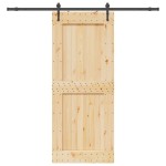 vidaXL Ușă glisantă cu set de feronerie 95x210 cm, lemn masiv de pin vidaXL Ușă glisantă cu set de feronerie 95x210 cm, lemn masiv de pin