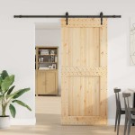vidaXL Ușă glisantă cu set feronerie, 100x210 cm, lemn masiv de pin vidaXL Ușă glisantă cu set feronerie, 100x210 cm, lemn masiv de pin