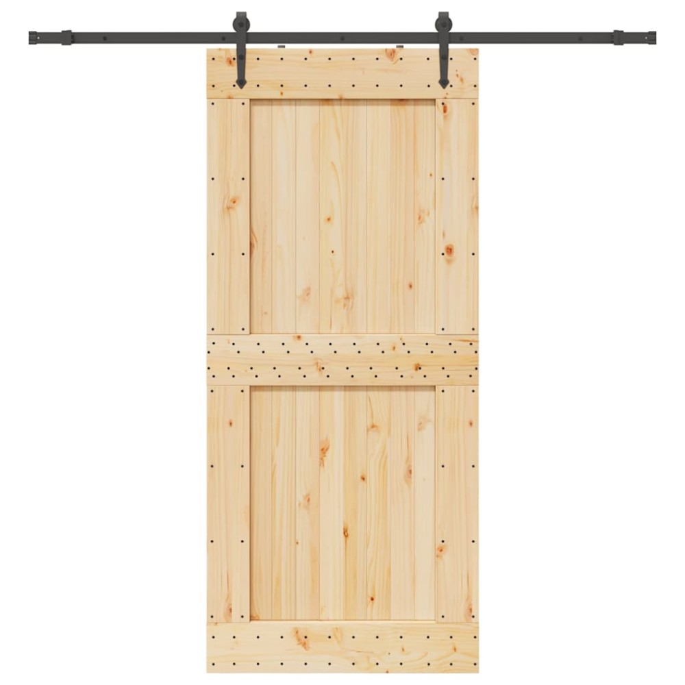 vidaXL Ușă glisantă cu set feronerie, 100x210 cm, lemn masiv de pin