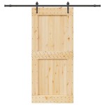 vidaXL Ușă glisantă cu set feronerie, 100x210 cm, lemn masiv de pin vidaXL Ușă glisantă cu set feronerie, 100x210 cm, lemn masiv de pin