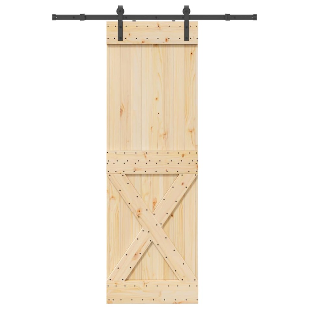 vidaXL Ușă glisantă cu set de feronerie 70x210 cm, lemn masiv de pin