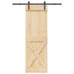 vidaXL Ușă glisantă cu set de feronerie 70x210 cm, lemn masiv de pin vidaXL Ușă glisantă cu set de feronerie 70x210 cm, lemn masiv de pin