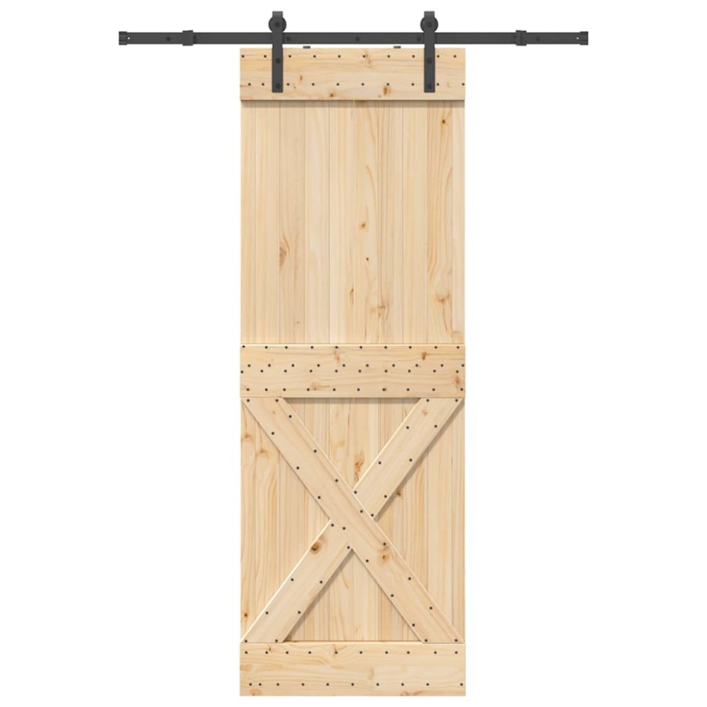 vidaXL Ușă glisantă cu set de feronerie 80x210 cm, lemn masiv de pin