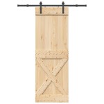 vidaXL Ușă glisantă cu set de feronerie 80x210 cm, lemn masiv de pin vidaXL Ușă glisantă cu set de feronerie 80x210 cm, lemn masiv de pin