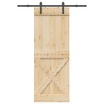 vidaXL Ușă glisantă cu set de feronerie 85x210 cm, lemn masiv de pin vidaXL Ușă glisantă cu set de feronerie 85x210 cm, lemn masiv de pin