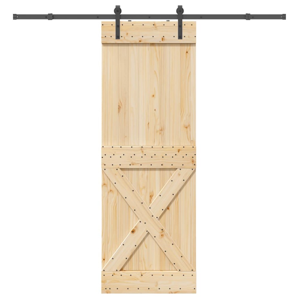 vidaXL Ușă glisantă cu set de feronerie 80x210 cm, lemn masiv de pin
