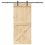 vidaXL Ușă glisantă cu set feronerie, 100x210 cm, lemn masiv de pin vidaXL Ușă glisantă cu set feronerie, 100x210 cm, lemn masiv de pin