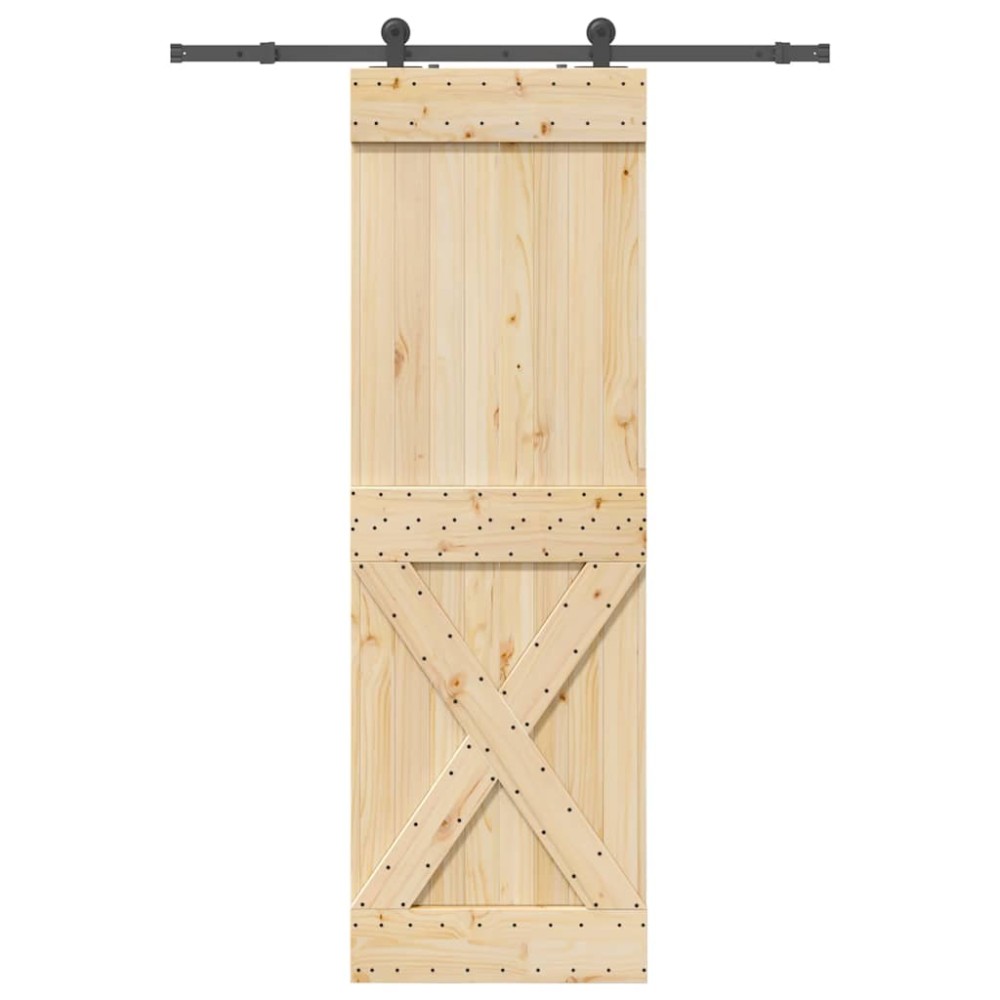 vidaXL Ușă glisantă cu set de feronerie 70x210 cm, lemn masiv de pin