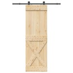 vidaXL Ușă glisantă cu set de feronerie 70x210 cm, lemn masiv de pin vidaXL Ușă glisantă cu set de feronerie 70x210 cm, lemn masiv de pin