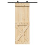 vidaXL Ușă glisantă cu set de feronerie 80x210 cm, lemn masiv de pin vidaXL Ușă glisantă cu set de feronerie 80x210 cm, lemn masiv de pin