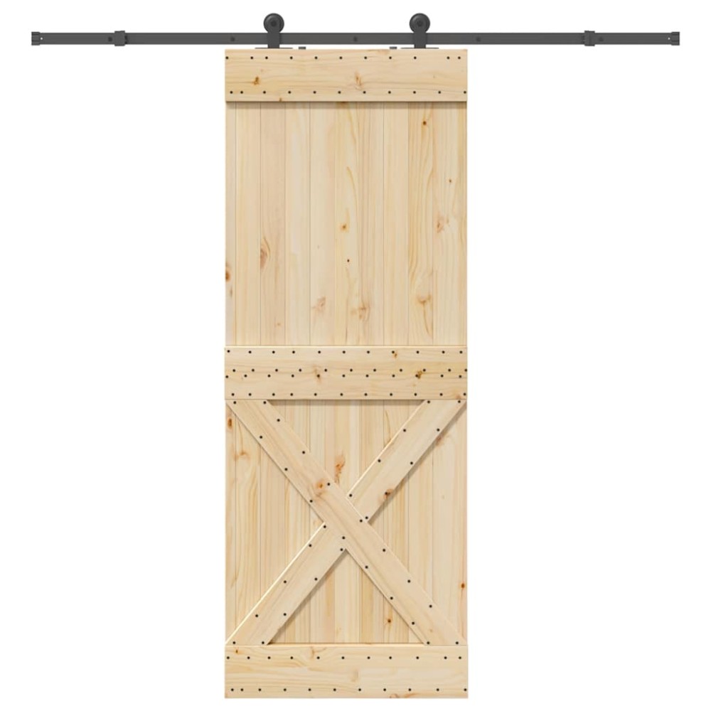 vidaXL Ușă glisantă cu set de feronerie 85x210 cm, lemn masiv de pin