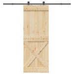 vidaXL Ușă glisantă cu set de feronerie 85x210 cm, lemn masiv de pin vidaXL Ușă glisantă cu set de feronerie 85x210 cm, lemn masiv de pin