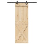 vidaXL Ușă glisantă cu set de feronerie 70x210 cm, lemn masiv de pin vidaXL Ușă glisantă cu set de feronerie 70x210 cm, lemn masiv de pin